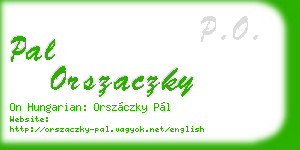 pal orszaczky business card